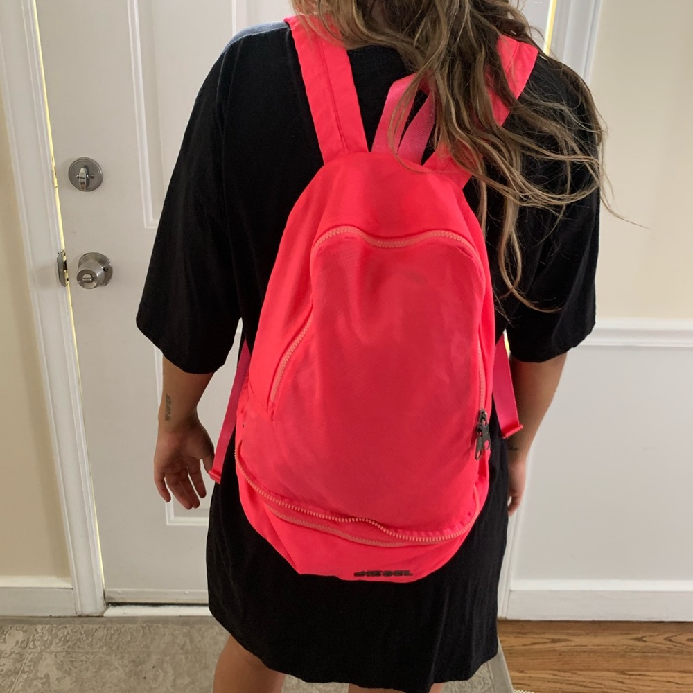 Diesel Neon Pink Nylon Convertible Backpack